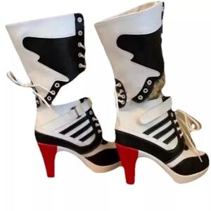 Suicide Squad Harley Quinn Cosplay Boots Shoes High Heels Halloween Props